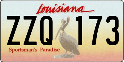 LA license plate ZZQ173