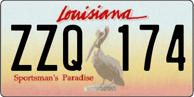 LA license plate ZZQ174
