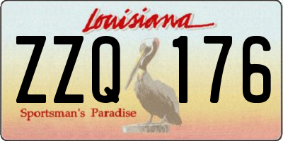 LA license plate ZZQ176