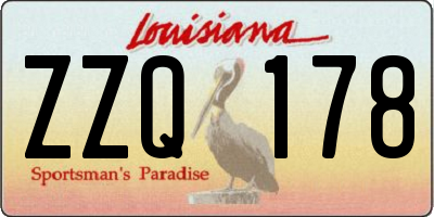 LA license plate ZZQ178