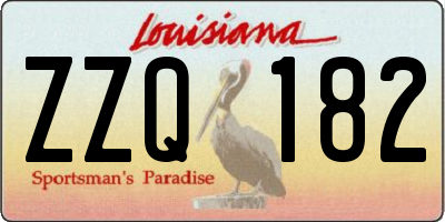 LA license plate ZZQ182