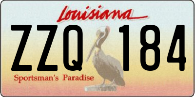 LA license plate ZZQ184