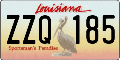 LA license plate ZZQ185