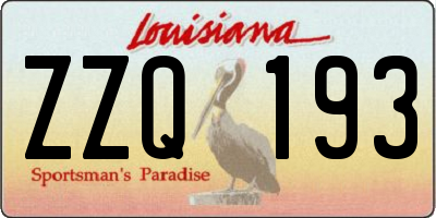 LA license plate ZZQ193