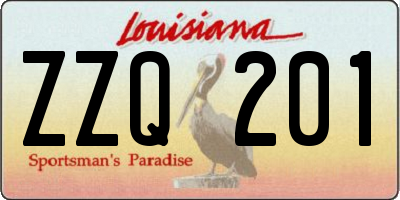 LA license plate ZZQ201
