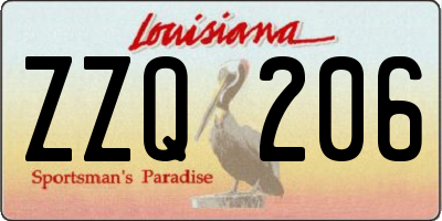 LA license plate ZZQ206