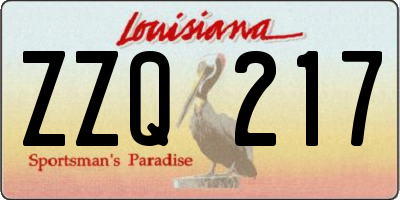LA license plate ZZQ217