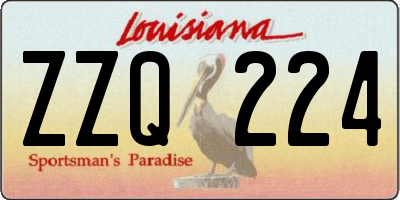 LA license plate ZZQ224