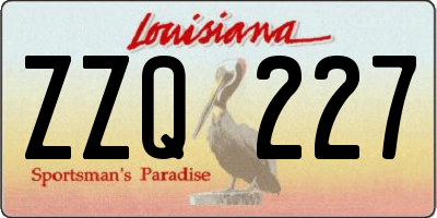 LA license plate ZZQ227