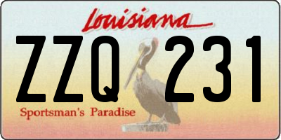 LA license plate ZZQ231