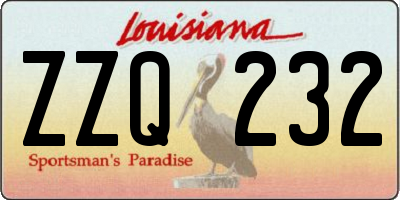 LA license plate ZZQ232