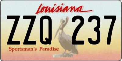 LA license plate ZZQ237