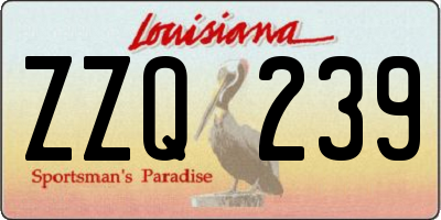 LA license plate ZZQ239