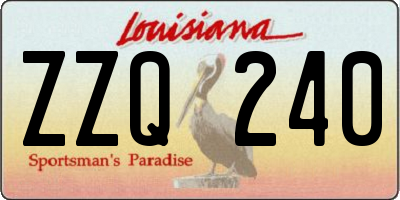 LA license plate ZZQ240