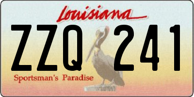 LA license plate ZZQ241