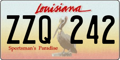 LA license plate ZZQ242