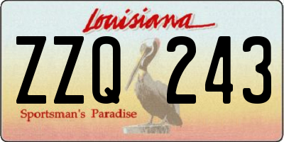 LA license plate ZZQ243