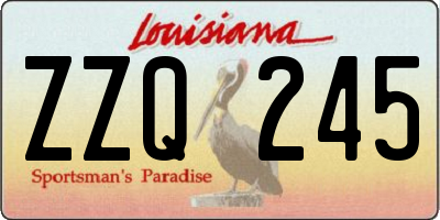 LA license plate ZZQ245