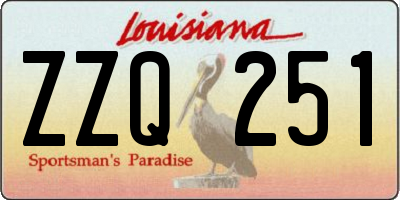 LA license plate ZZQ251