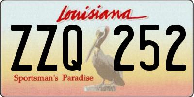 LA license plate ZZQ252
