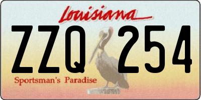 LA license plate ZZQ254