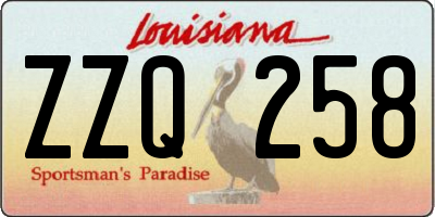 LA license plate ZZQ258