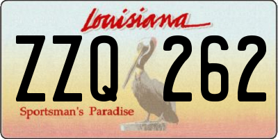 LA license plate ZZQ262