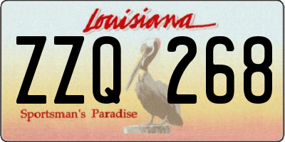 LA license plate ZZQ268