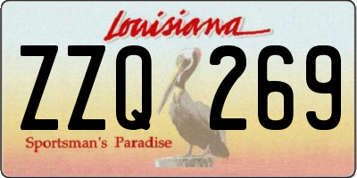 LA license plate ZZQ269