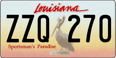 LA license plate ZZQ270