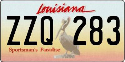 LA license plate ZZQ283