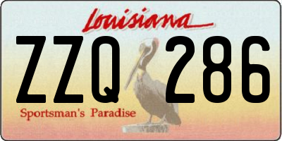 LA license plate ZZQ286
