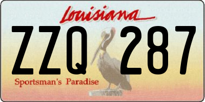LA license plate ZZQ287