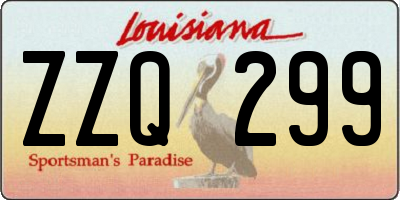 LA license plate ZZQ299