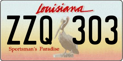 LA license plate ZZQ303