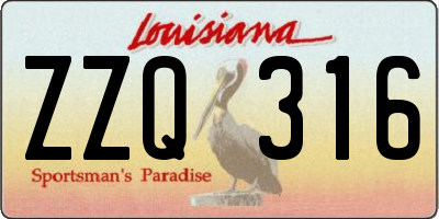 LA license plate ZZQ316