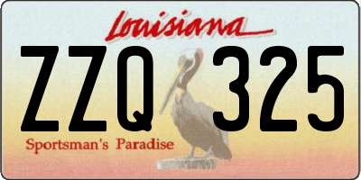 LA license plate ZZQ325