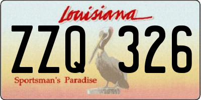 LA license plate ZZQ326