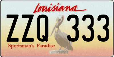 LA license plate ZZQ333