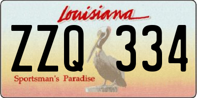 LA license plate ZZQ334