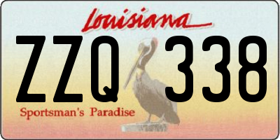 LA license plate ZZQ338