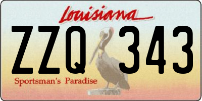 LA license plate ZZQ343
