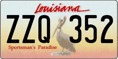 LA license plate ZZQ352