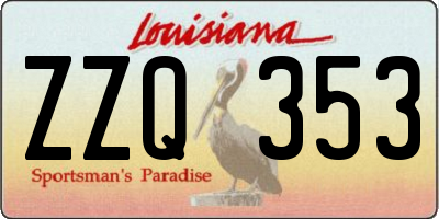 LA license plate ZZQ353