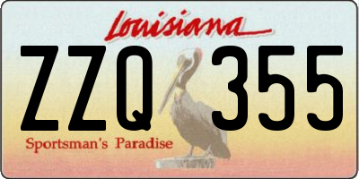 LA license plate ZZQ355