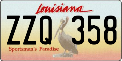 LA license plate ZZQ358
