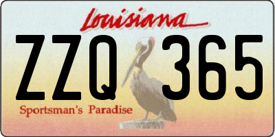 LA license plate ZZQ365