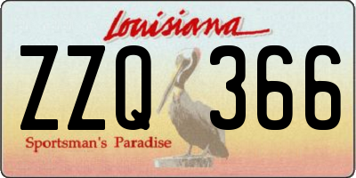 LA license plate ZZQ366