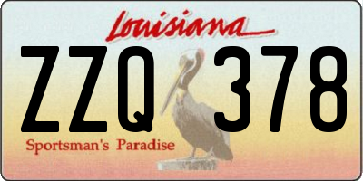 LA license plate ZZQ378