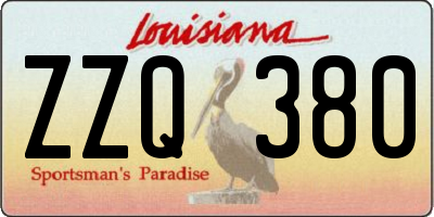 LA license plate ZZQ380